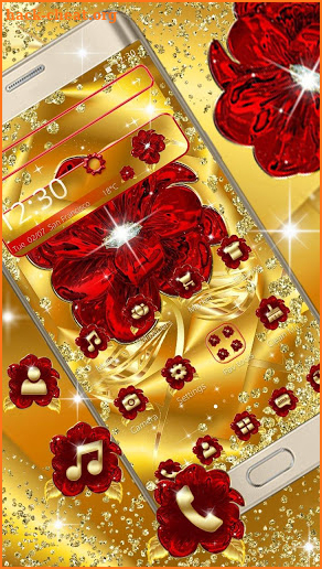 Shine Gold Red Rose Theme screenshot