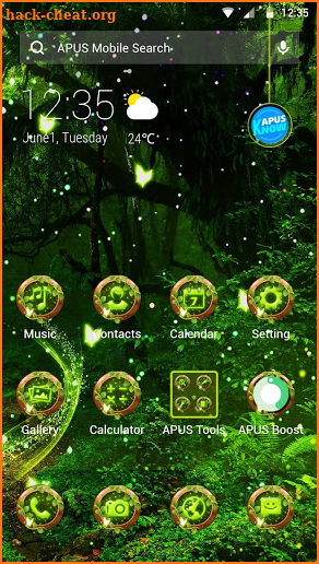 Shining Fireflies APUS Launcher theme screenshot