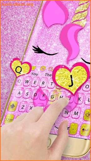 Shining pink unicorn keyboard theme screenshot