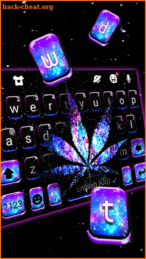 Shiny Galaxy Weed Keyboard Theme screenshot