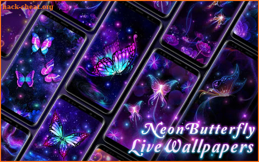 Shiny Neon Butterfly Live Wallpapers screenshot