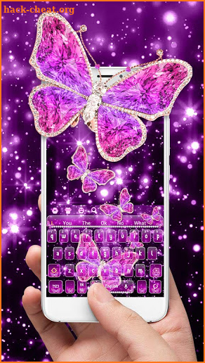 Shiny Purple Butterfly Keyboard screenshot