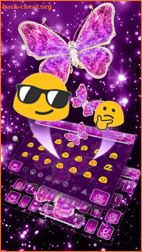 Shiny Purple Butterfly Keyboard screenshot