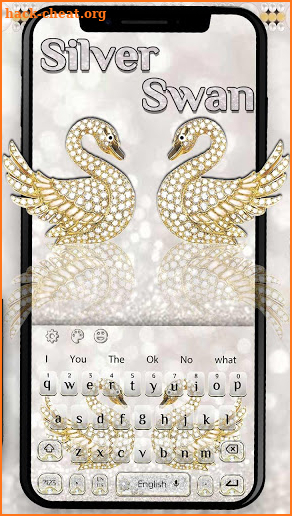 Shiny Silver Glitter Diamond Swan Keyboard Theme screenshot