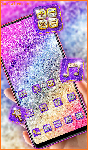 Shiny theme of purple crystal diamonds 2019 screenshot