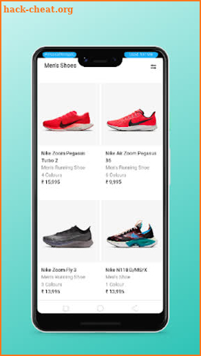 shoes shopping app screenshot