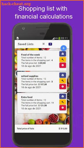 Shopping List Calculate Price screenshot