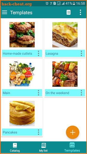 Shopping list "My List" screenshot