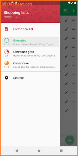 Shopping Lists (with widget) screenshot