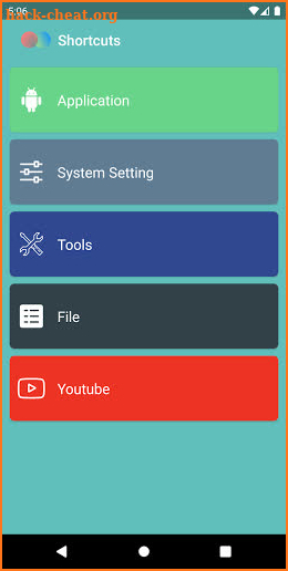 Shortcuts screenshot