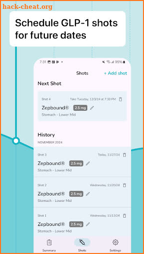 Shotsy - GLP-1 Shot Tracker screenshot