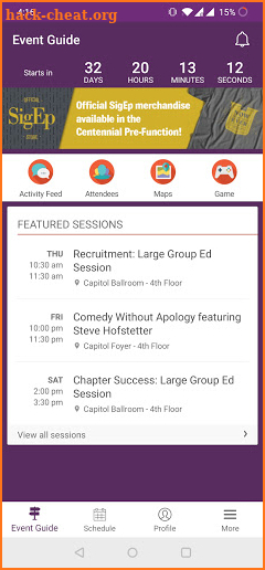 SigEp Events screenshot