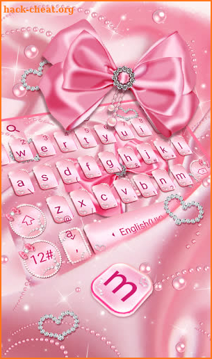 Silk Pink Bow Keyboard Theme screenshot