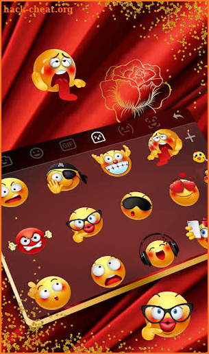 Silk Red Luxury Gold Keyboard Theme screenshot