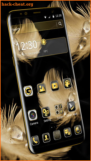 Silky Gold Black🖤 Feather Theme🌟🕊️ screenshot