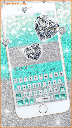 Silver & Blue Butterfly Glitter Keyboard Theme screenshot