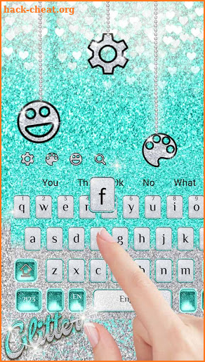 Silver & Blue Butterfly Glitter Keyboard Theme screenshot