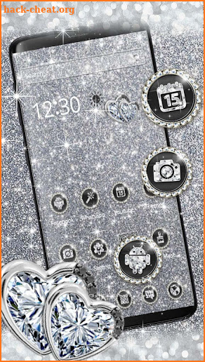 Silver Glitter luxury Dazzling Theme screenshot