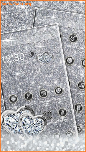 Silver Glitter luxury Dazzling Theme screenshot