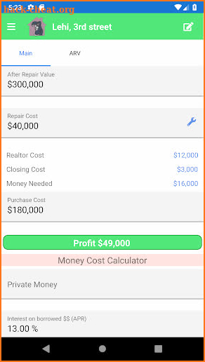 Silverback Leads - Fix-it Flip-it Calculator screenshot