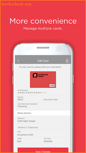 Simmons Bank Card Alerts screenshot