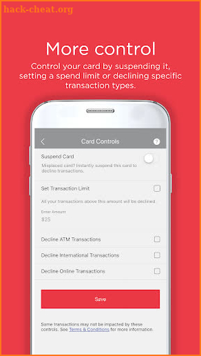 Simmons Bank Card Alerts screenshot