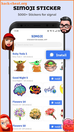 Simoji Stickers for Signal screenshot