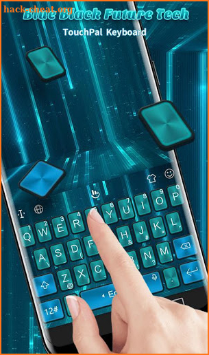 Simple Blue Black Future Tech Keyboard Theme screenshot