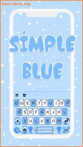 Simple Blue SMS Keyboard Background screenshot