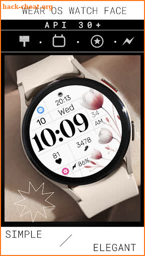 Simple Floral 2 Watch Face screenshot