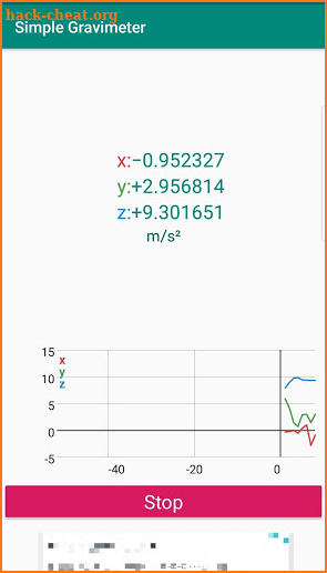 Simple Gravimeter (Gravitational acceleration) screenshot