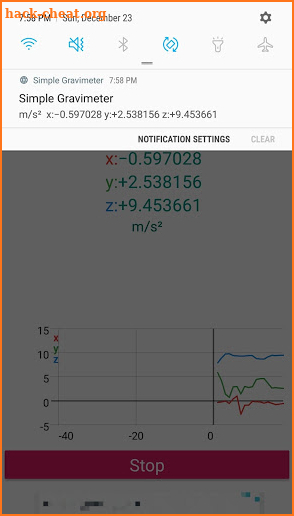 Simple Gravimeter (Gravitational acceleration) screenshot