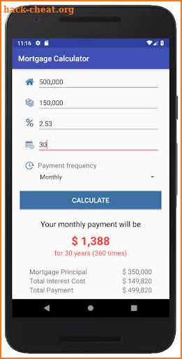 Simple Mortgage Calculator screenshot