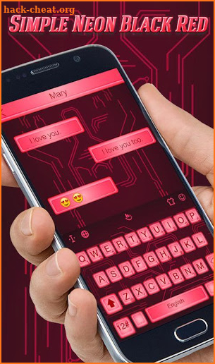 Simple Neon Black Red Keyboard Theme screenshot