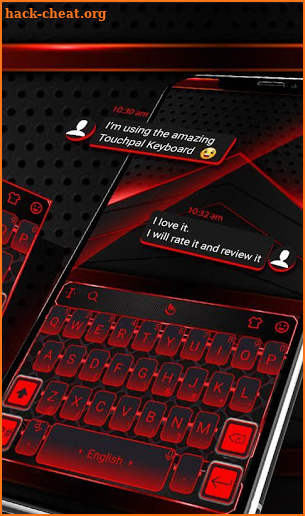 Simple Neon Red Metal Keyboard Theme screenshot