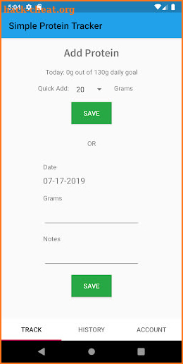 Simple Protein Tracker screenshot