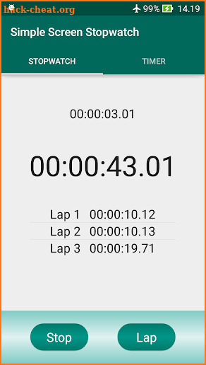 Simple Screen Stopwatch screenshot