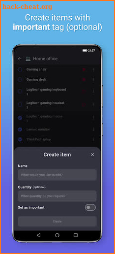 Simple Shopping List screenshot