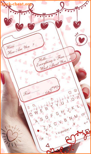 Simple Style Love Heart Keyboard Theme screenshot