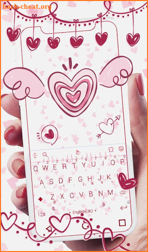 Simple Style Love Heart Keyboard Theme screenshot