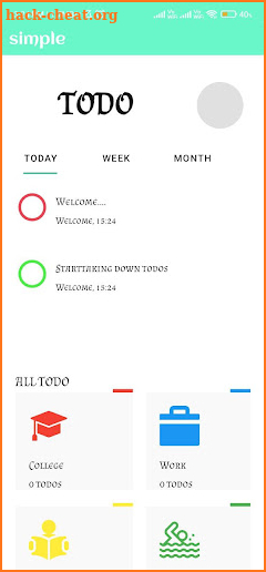 Simple to do list screenshot