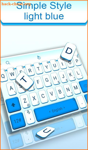 Simple White Blue Keyboard Theme screenshot