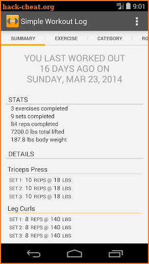 Simple Workout Log screenshot