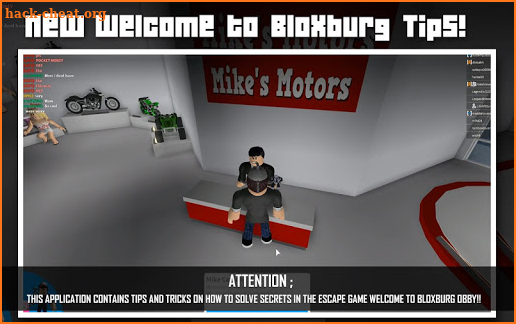 Simulator Welcome to Bloxburg Roblox Tips screenshot