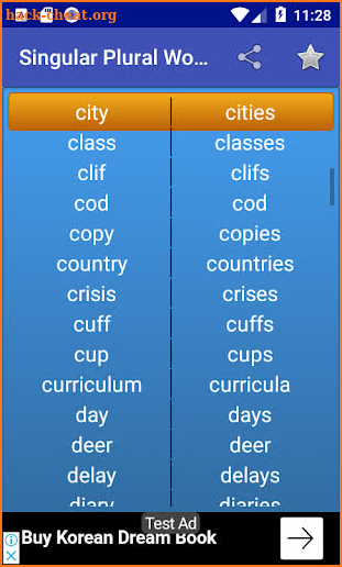 Singular Plural Words screenshot