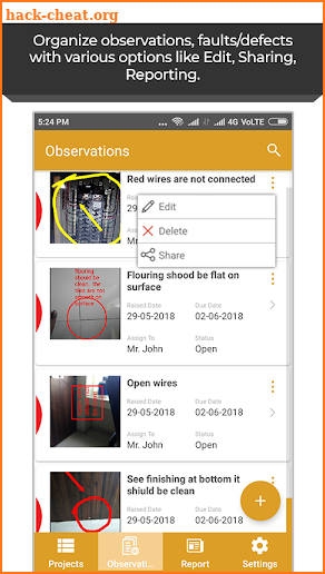 Site Inspection - Snagging, Site Auditing, faults screenshot