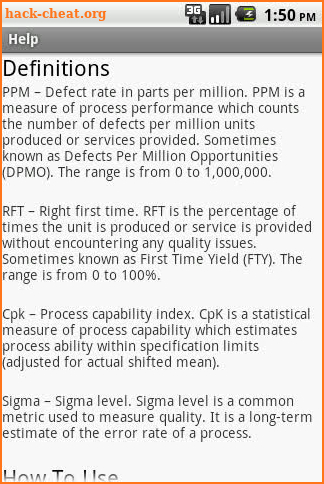 Six Sigma Defect Converter screenshot