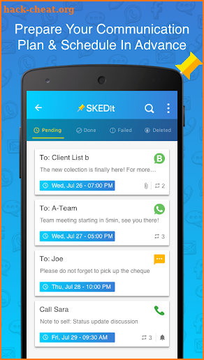 SKEDit Scheduling App: Schedule WhatsApp SMS Calls screenshot