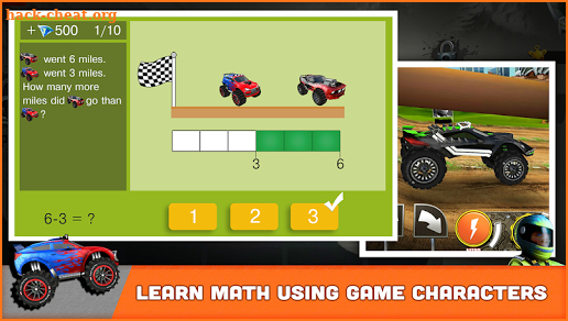 SKIDOS Race Cars: Cool math game. Grade 1 - 5 kids screenshot