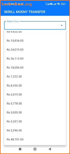 SKRILL MONEY TRANSFER screenshot